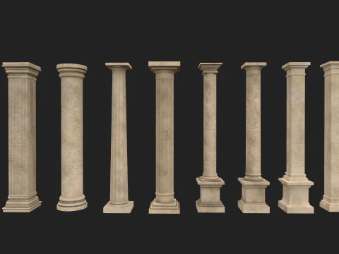 Ancient columns pack 1 Low-poly 3D mode 3D Model