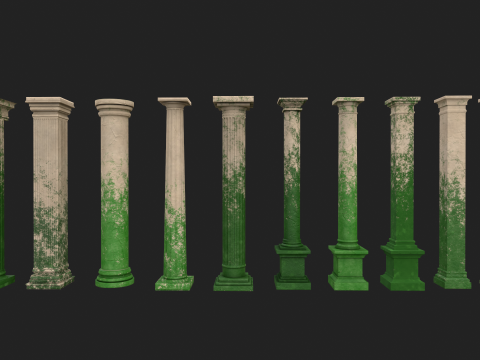 Ancient columns pack 1 Low-poly 3D mode 3D Модель
