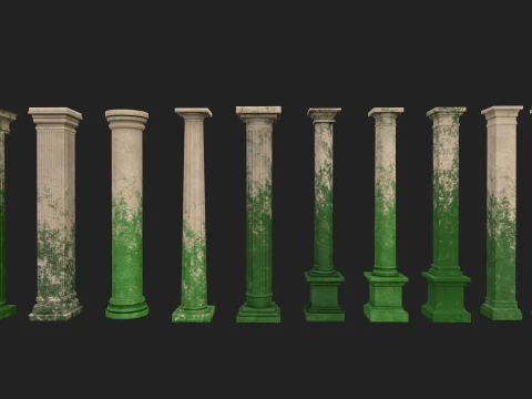 Ancient columns pack 1 Low-poly 3D mode 3D Model