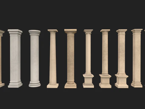 Ancient columns pack 1 Low-poly 3D mode 3D Model