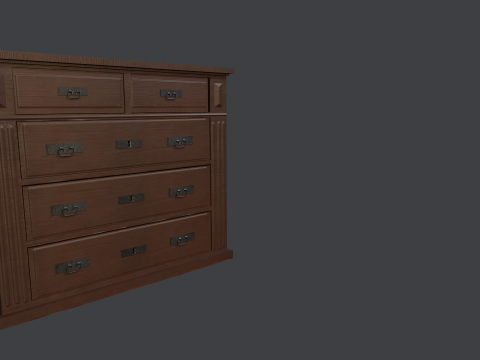 Antique dresser low-poly Model 3D
