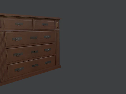 Antique dresser low-poly 3D Model