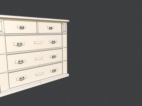 Antique dresser low-poly Model 3D