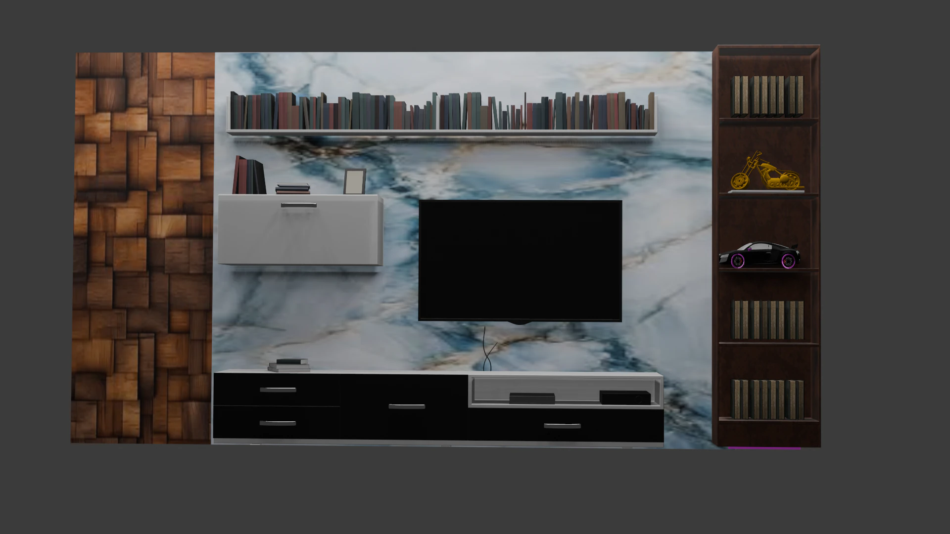 Media Wall 3D Model .c4d .max .obj .3ds .fbx .stl .blend