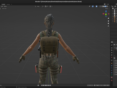 Realistic Military African Female Soldier Modelo 3D