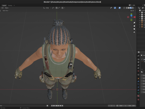 Realistic Military African Female Soldier Modelo 3D
