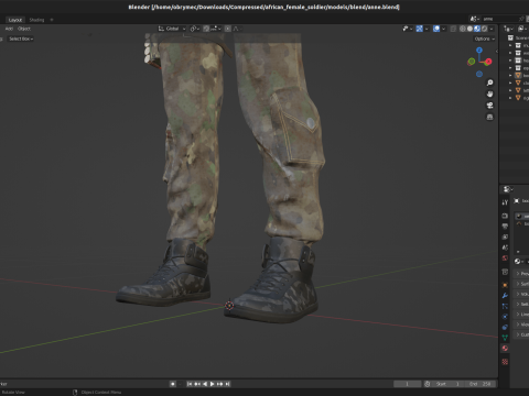 Realistic Military African Female Soldier Modelo 3D