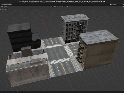 Realistic Buildings 3D Assets Pack For Blender Vol 2 3D 模型