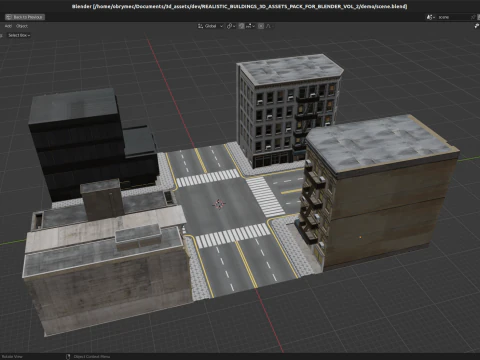 50 Realistic Buildings 3D Assets Pack For Blender Vol 2 3D Model