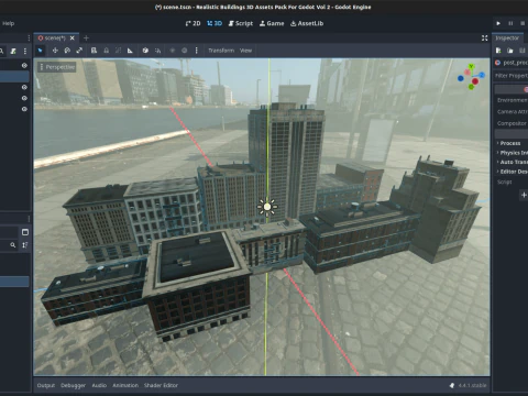 50 Realistic Buildings 3D Assets Pack For Godot Vol 2 3D Model