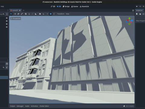 50 Realistic Buildings 3D Assets Pack For Godot Vol 2 3D Model