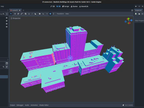 50 Realistic Buildings 3D Assets Pack For Godot Vol 2 3D Model