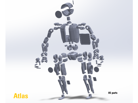 Atlas Boston Dynamics full-scale 11 167 m 3D printable 85 pieces -Mechatronics Electricity- 3D प्रिंट मॉडल