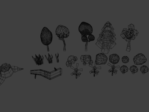Low Poly Trees 3D Model