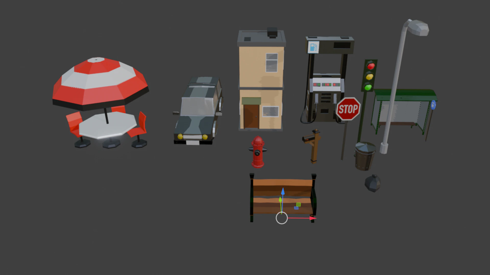 LOW POLY CITY ASSETS 3D Model .c4d .max .obj .3ds .fbx .stl .blend