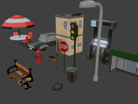 LOW POLY CITY ASSETS 3D Model