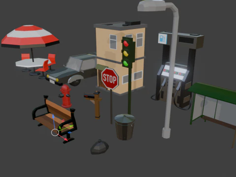LOW POLY CITY ASSETS 3D Model