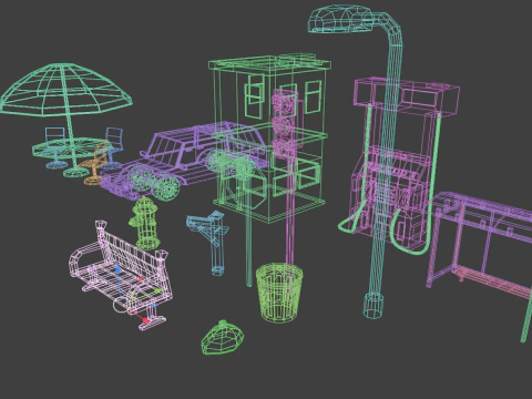 LOW POLY CITY ASSETS 3D Model