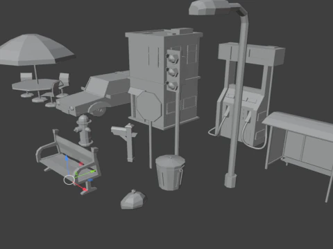 LOW POLY CITY ASSETS 3D Model
