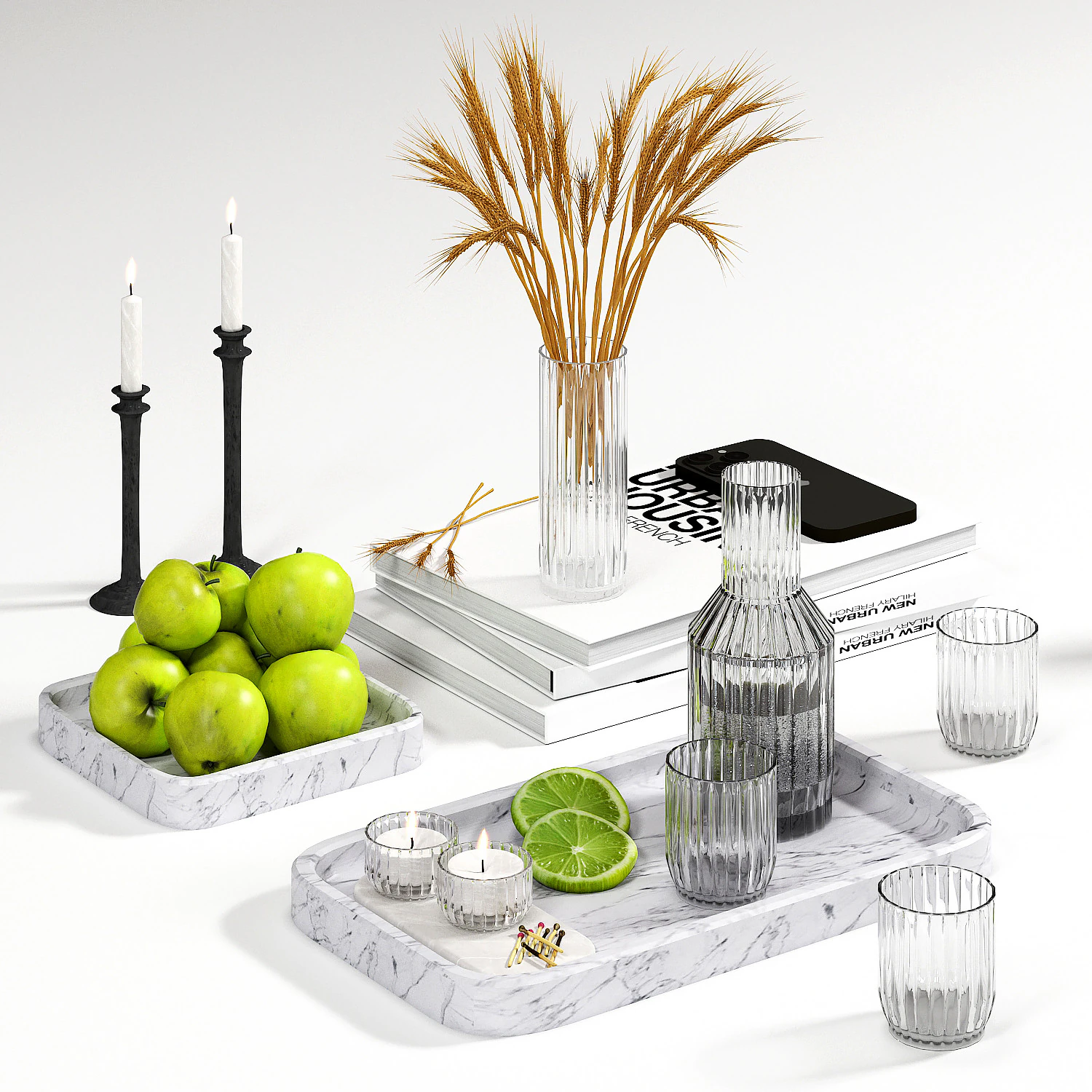 Decorative set 3 3D Model .c4d .max .obj .3ds .fbx .stl .blend