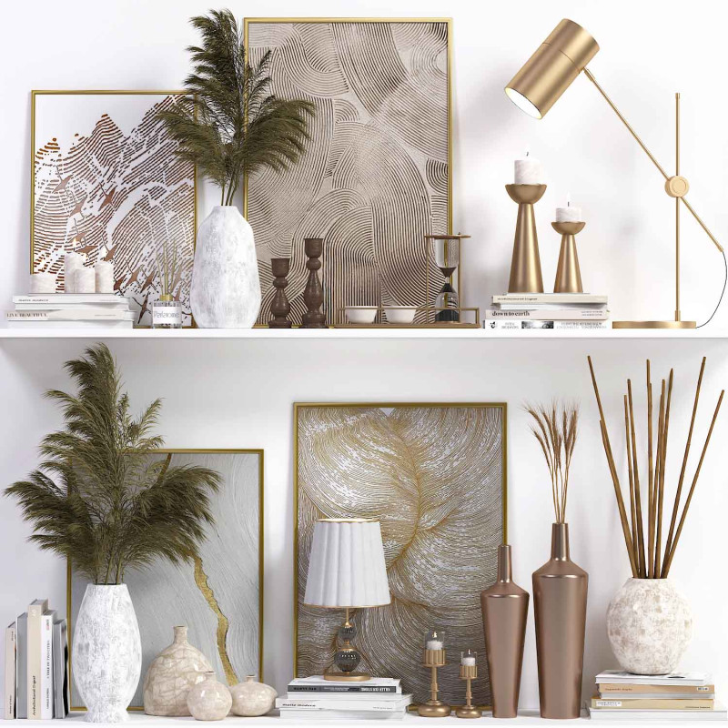Decorative set 4 3D Модель .c4d .max .obj .3ds .fbx .stl .blend 
