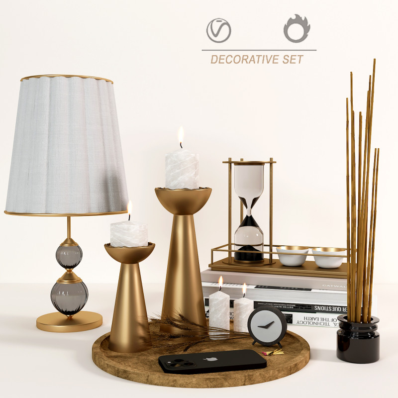 Decorative set 6 3D 模型 .c4d .max .obj .3ds .fbx .stl .blend 