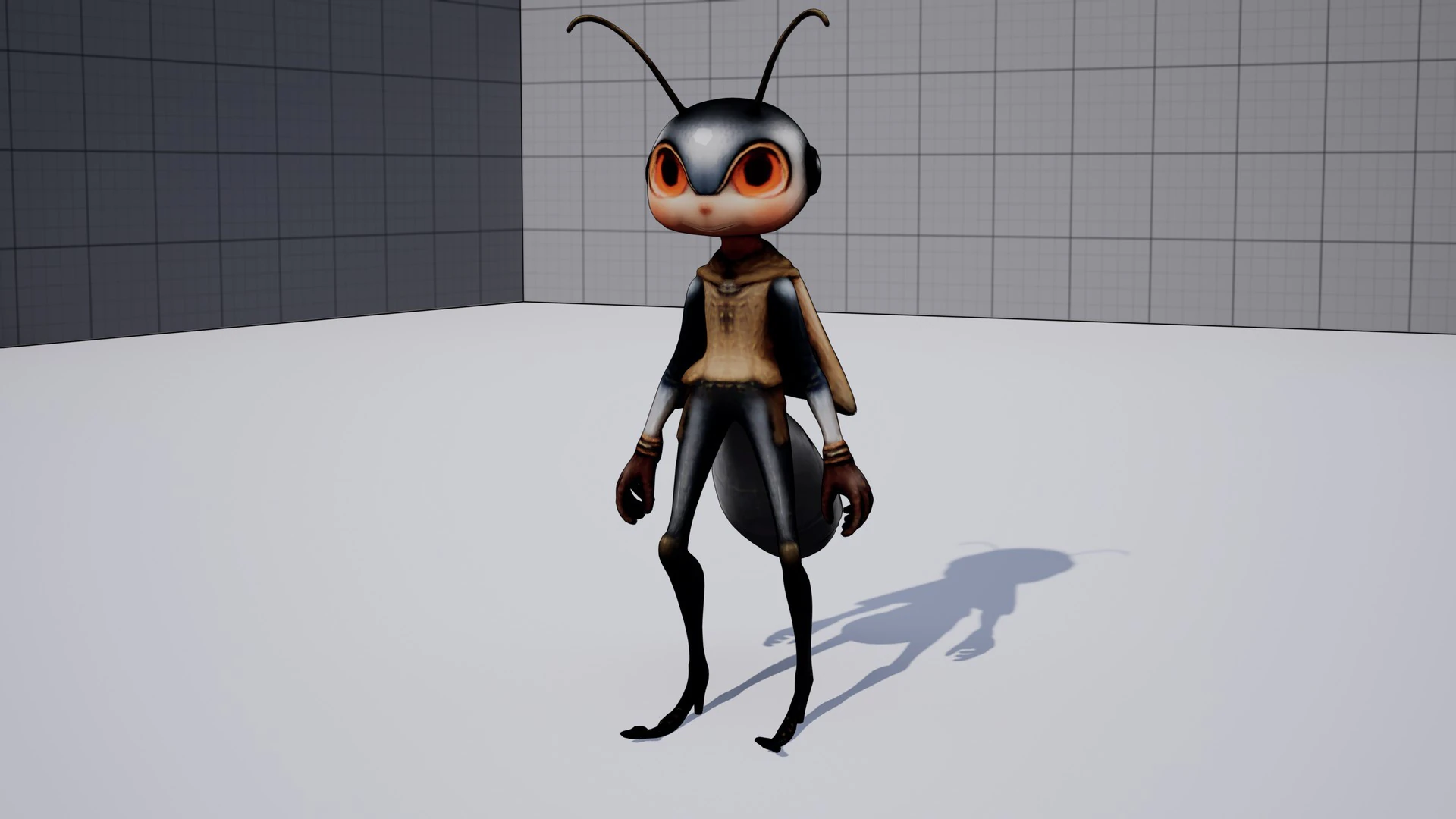 Humanoid Cricket Stylized 3D Model .c4d .max .obj .3ds .fbx .stl .blend 