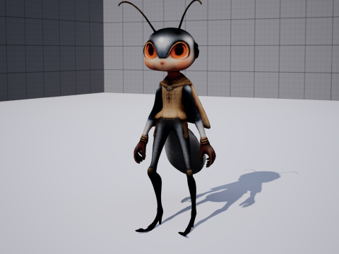 Humanoid Cricket Stylized 3D Модель