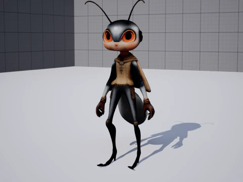 Humanoid Cricket Stylized 3D Model