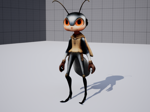 Humanoid Cricket Stylized 3D Модель