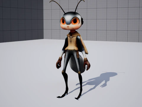 Humanoid Cricket Stylized 3D Model