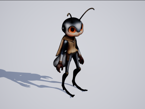 Humanoid Cricket Stylized 3D Модель