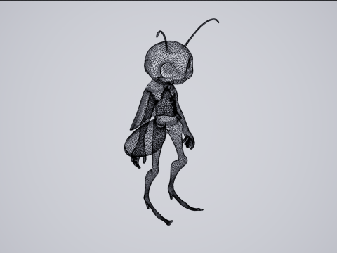 Humanoid Cricket Stylized 3D Модель