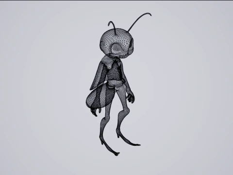 Humanoid Cricket Stylized 3D Model