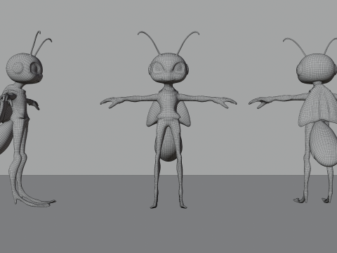 Humanoid Cricket Stylized 3D Модель