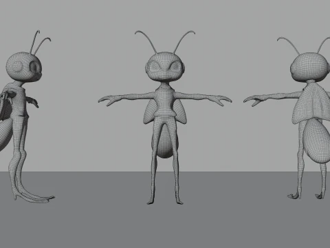 Humanoid Cricket Stylized 3D Model