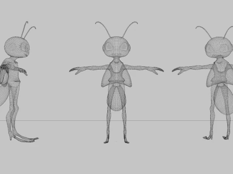 Humanoid Cricket Stylized 3D Model