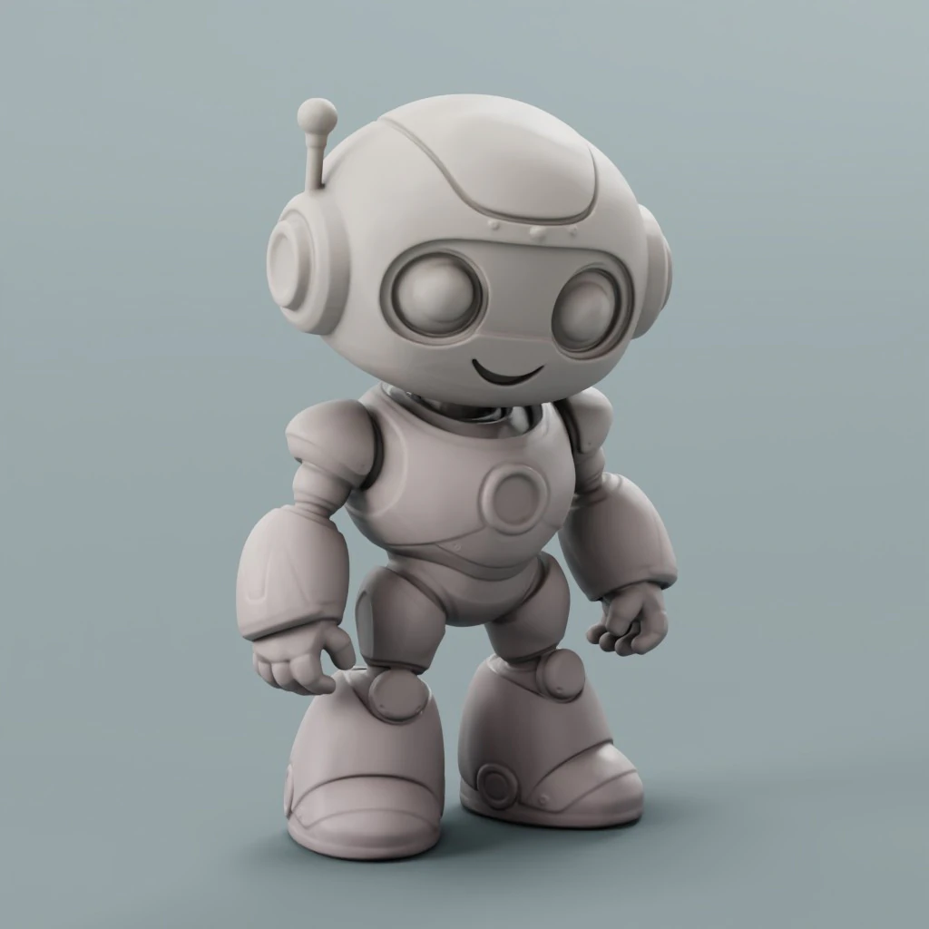 Chibi Robot 3D Print Model .c4d .max .obj .3ds .fbx .stl .blend 