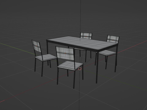 Kitchen table with chairs 3D 模型