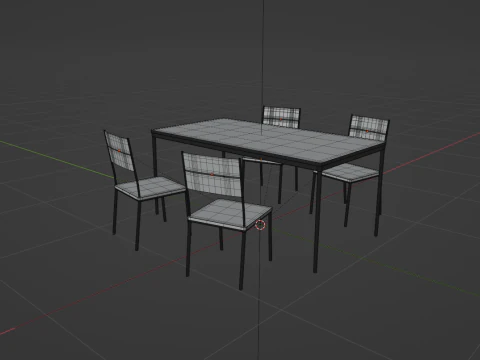 Kitchen table with chairs 3D Model