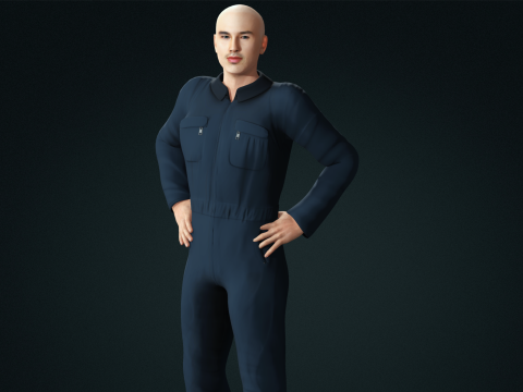 Handsome man for game animations Model 3D