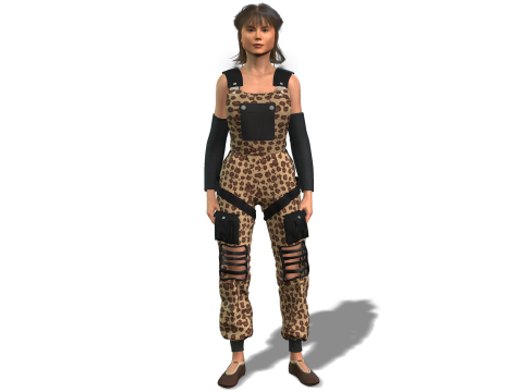 Stylish 3D Female Character Model for Games Animations VR 3D Model