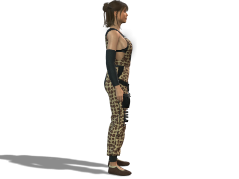 Stylish 3D Female Character Model for Games Animations VR 3D Model