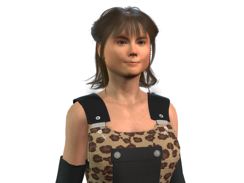 Stylish 3D Female Character Model for Games Animations VR 3D Model