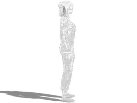 Stylish 3D Female Character Model for Games Animations VR 3D Model