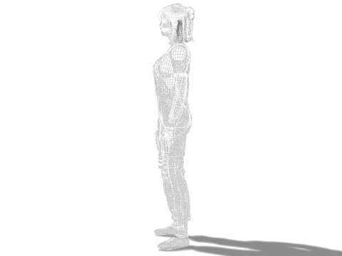 Stylish 3D Female Character Model for Games Animations VR 3D Model