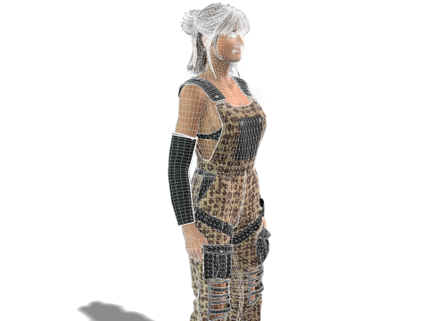 Stylish 3D Female Character Model for Games Animations VR 3D Model