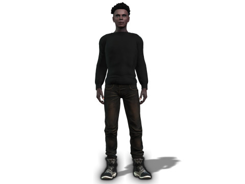 Realistic Black Man 3D Modell
