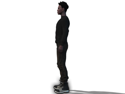 Realistic Black Man 3D Modell