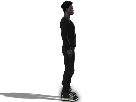 Realistic Black Man 3D Modell